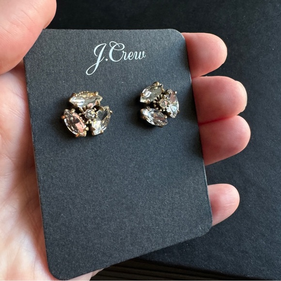 J. Crew clear crystal cluster statement earrings - Picture 3 of 4